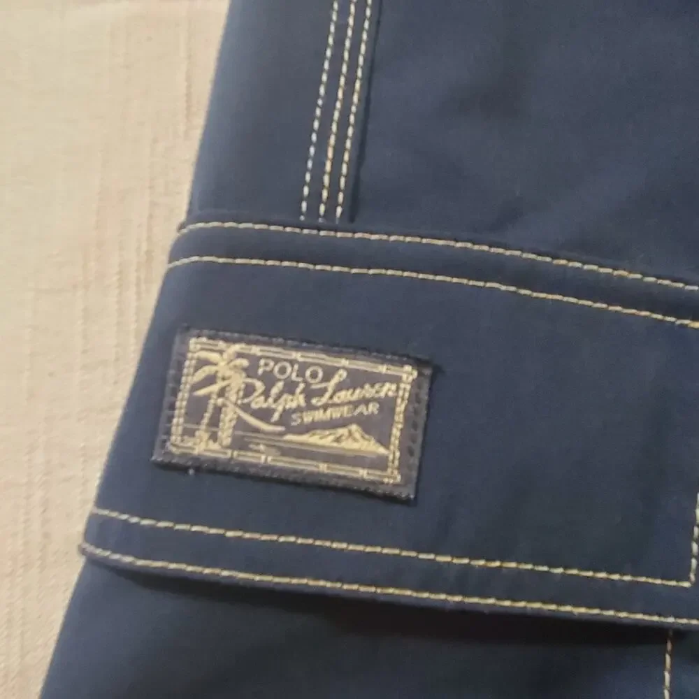 Polo Ralph Lauren Mens Size Medium Swim Trunks Shorts Dark Blue Navy Pony Logo